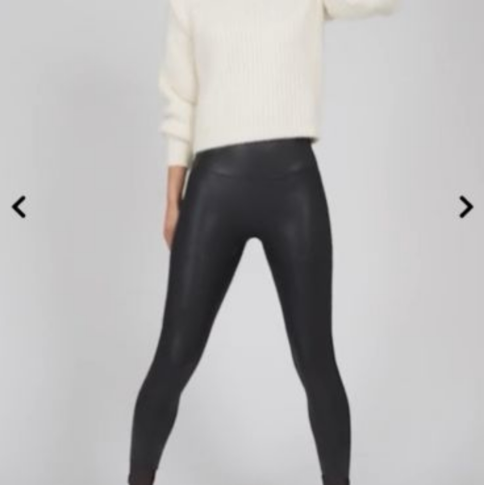 SPANX faux leather leggings 1X